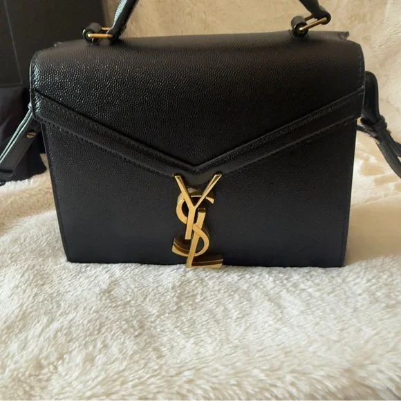 Saint Laurent Cassandra Mini Black with Gold Hardware Leather Adjustable Strap - Picture 15 of 17